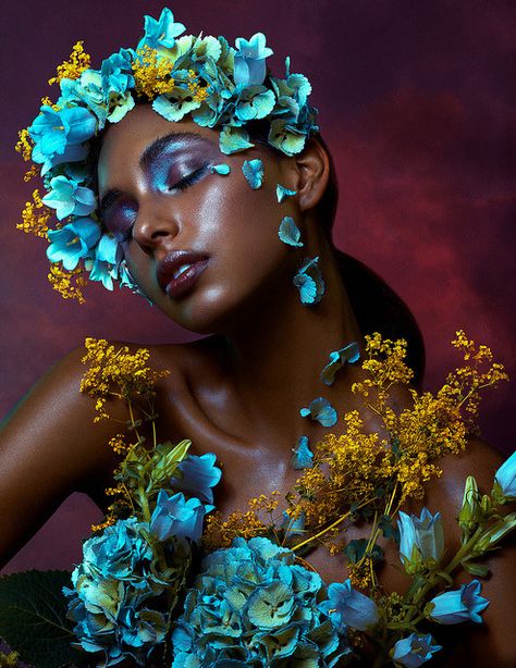 Floral Storm II by .bella. on Flickr. Bella Kotak, Woman With Flowers, Flower Photoshoot, Flowers In Her Hair, Afrikaanse Mode, Shotting Photo, Creative Photoshoot Ideas, Creative Portrait Photography, Photoshoot Themes