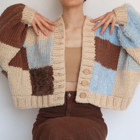 Patchwork Cardigans: Cottage Core Collection - Custom Orders on Etsy Crochet Cardigan Tutorial, Crochet Cardigan Pattern Free, Crochet Sweater Pattern Free, Estilo Indie, Patchwork Cardigan, Crochet Vest Pattern, Crochet Ladies Tops, Mesh Tops, Earthy Outfits