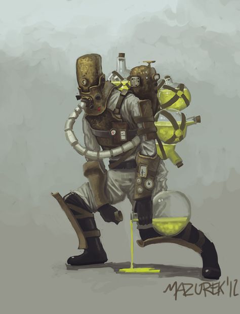 Character concept art 03 // the Plague sower by Mateusz Mazurek Steampunk Character, Steampunk Characters, Steampunk Artwork, The Plague, Arte Robot, Art City, Monster Concept Art, Fantasy Monster, Game Character Design