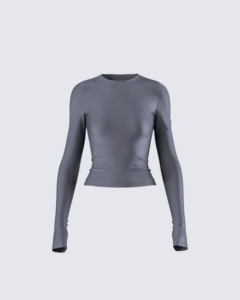 She’s giving chic, sleek, and classy 🙌 Made from stretch jersey fabric and complete with a crew neck and bodycon fit - this grey long sleeve top is a closet essential that will pair perfectly with anything from night out looks to casual day fits…we love a versatile queen 👑 Form Fitting Black Dress, Night Out Looks, Day Fits, Jersey Long Sleeve, Fire Fits, Athleisure Fashion, Future Fashion, Lookbook Outfits, Grey Long Sleeve