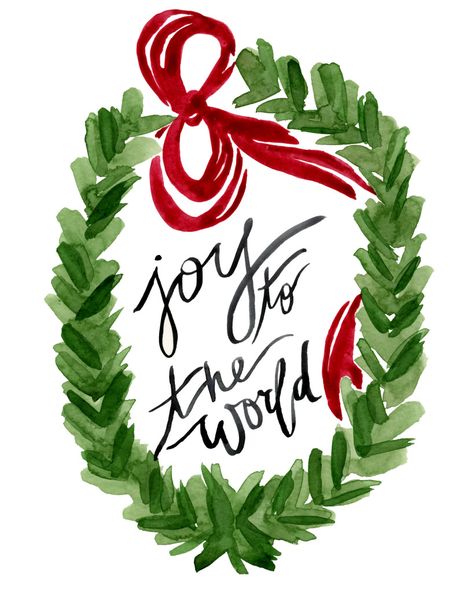 FREE download - "Joy to the World" Wreath 8x10 Watercolor Art Print by Kati Ramer Natal, Christmas Joy Quotes, Joy Wreath, Watercolor Wreath, Joy Christmas, Christmas Time Is Here, Noel Christmas, Art Christmas, Joy To The World