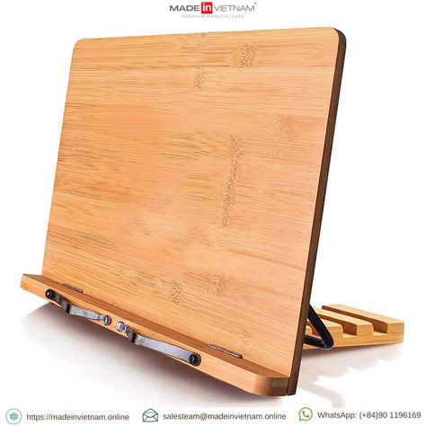 📖The Bamboo Book Stand is a versatile and durable accessory with adjustable angles and page clips, ideal for comfortable reading of books in various environments. Its lightweight design adds to its portability.📔 👉Please, Contact for Wholesale Price! 📧 Get in touch with us: ✨ 🌐 Website: www.madeinvietnam.online ✉️ E-mail: salesteam@madeinvietnam.online 📞 WhatsApp: (+84)90 1196169 #BambooBookStand #ReadingAccessory #BookLovers #CookbookStand #TextbookHolder #VersatileDesign #PortableReading #Vi... Organisation, Wood Book Holder, Home Study Rooms, Recipe Book Holders, Book Rest, Book Holder Stand, Samsung Galaxy Tablet, Reading Desk, Page Holder