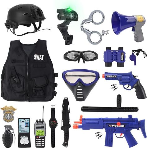 Policeman Outfit, Kids Army Costume, Swat Vest, Police Vest, Police Accessories, Fireman Costume, Police Toys, Police Officer Costume, Kids Role Play