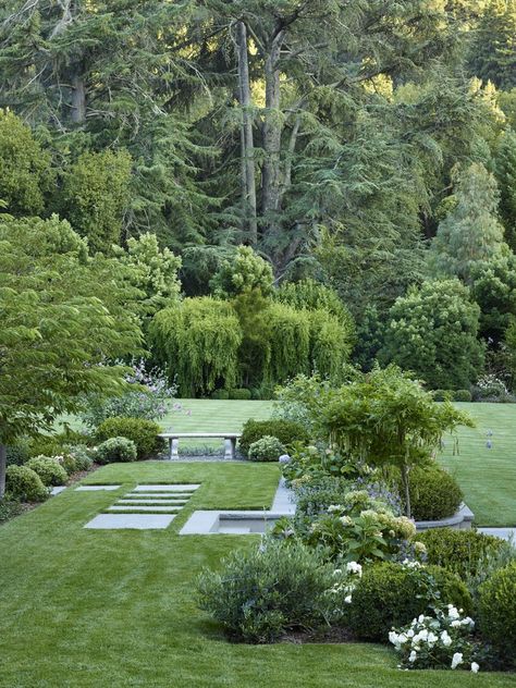 Bridge Garden, Lifestyle Block, Garden Aesthetics, Parterre Garden, English Garden Design, Side Yard Landscaping, Garden On A Hill, Estate Garden, Landscape Design Plans