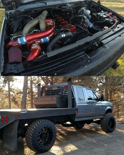 Triple turbo diesel Ford f250 flatbed Custom Lifted Trucks, Custom Truck Beds, Ford Diesel, Truck Flatbeds, Custom Pickup Trucks, Lifted Truck, Ford Pickup Trucks, 4x4 Trucks, Ford Pickup