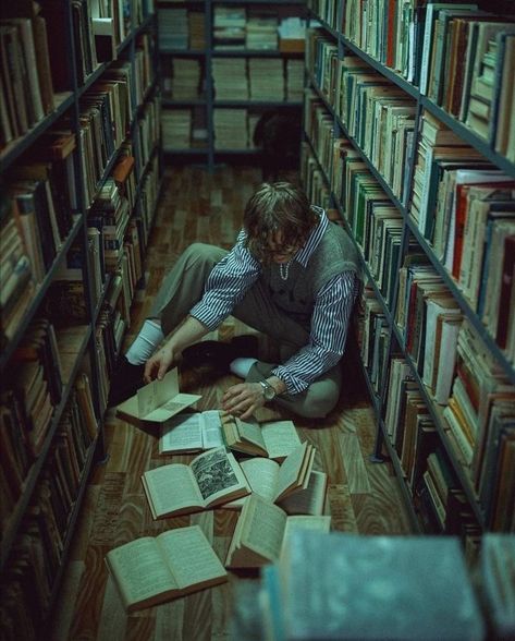 Man Sitting, A Book, A Man, Books