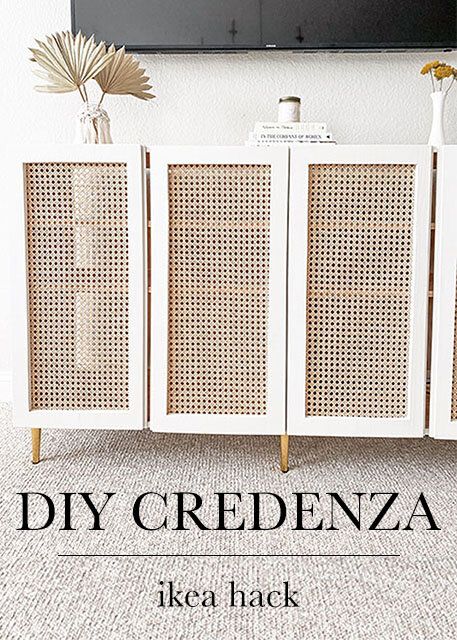 Ikea Hacks Storage, Ivar Cabinet Hack, Credenza Ikea, Diy Media Console, Entertainment Center Diy, Media Console Diy, Homemade Tv Stand, Console Table Diy, Diy Credenza