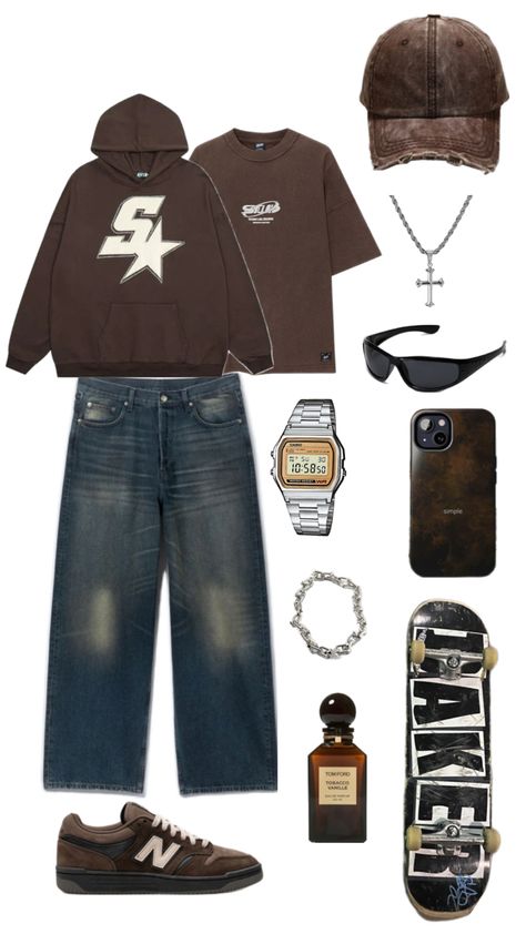 #streetwear #ootd #outfit #men #skate #skater Skaterboys Aesthetic Outfit, Skater Boys Style 90s, Skater Style Boy, Skate Outfit Men, Skater Boy Fits, Skater Fits, Skateboard Outfit, Converse Fits, Skate Outfit