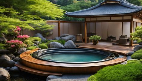 Japanese Hot Tubs: Tradition Meets Modern Luxury Japanese Hot Tub, Hot Tub Designs, Hot Tubs, Backyard Oasis, Lighting System, Modern Technology, Heating Systems, Modern Luxury, Japanese Traditional