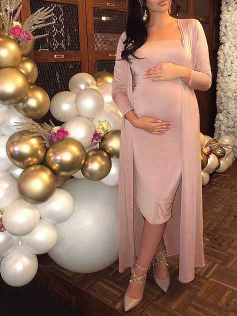 Momyknows Pink Bright Wire Spaghetti Strap 2-in-1 Bodycon Babyshower Maternity Midi Dress Party Going Out Outfit, Winter Wonderland Dress, Fall Outfits Aesthetic, Tudor Period, Wonderland Dress, Maternity Midi Dress, Winter Maternity, Google Shopping, Winter Wonderland