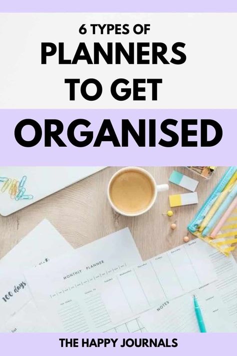 Different Types Of Planners, Personal Daily Planner, Types Of Journals, Types Of Planners, Happiness Journal, Get Organised, Planner Tips, Family Planner, Perfect Planner