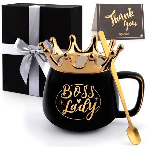 Gifts For Managers, Thank You Boss, Spoon Ceramic, Boss Lady Mug, Boss Christmas Gifts, Boss Lady Gifts, Female Boss, Women Boss, Golden Spoon