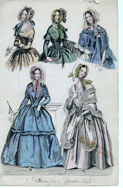 1843 SEPTEMBER Couture, Dickens Era Fashion, Thornbridge Manor, 1844 Fashion, 1850 Fashion, 1840s Fashion, Era Dresses, Victorian Era Fashion, Ada Lovelace