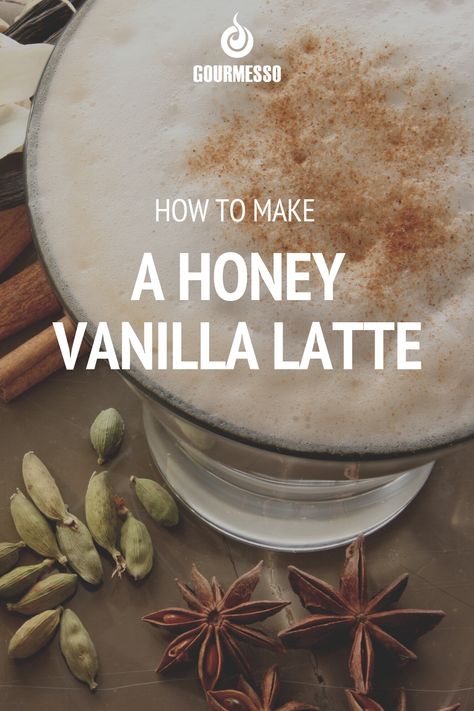 This pin is a recipe by Gourmesso Coffee Capsules on how to make a Honey Vanilla Latte. A step by step guide on how to make your favorite recipe with a Nespresso Original Line Machine. Honey Vanilla Latte Recipe, Coffee With Honey Recipes, At Home Latte Recipes, Honey Vanilla Latte, Vanilla Latte Recipe, Espresso Capsules, Homemade Coffee Syrup, Coffee Creations, Coffee Station Ideas