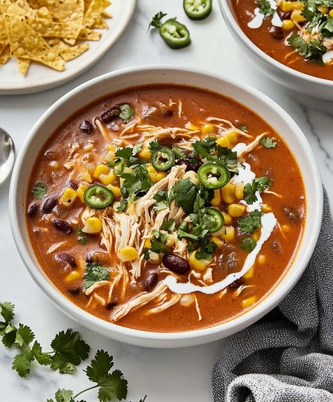 Chicken Enchilada Soup Recipe Beef Bowl Recipe, Chicken Enchilada Soup Recipes, Enchilada Soup Recipe, Korean Beef Bowl, Beef Bowls, Chicken Enchilada Soup, Enchilada Soup, Korean Beef, Chicken Enchilada