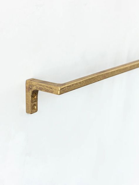 Kanamono Towel Bar - Rikumo Black Hardware Bathroom, Modern Towel Bars, Brass Towel Bar, Towel Rod, The Missing Piece, Spa Inspiration, Towel Hanger, Towel Rings, Bath Hardware