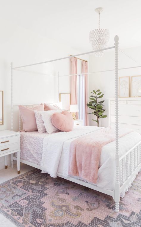 Glam Girls Bedroom, Blush Bedroom, Vintage Bedroom Decor, Big Girl Bedrooms, Bedroom Reveal, Holiday Inspo, Toddler Girl Room, Emma Rose