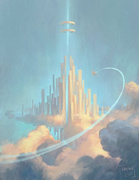 Background For Graphic Design, City In The Sky, Cloud Artwork, Cloud City, Lucid Dream, Cloud Art, Fantasy City, Fantasy Setting, Fantasy Places