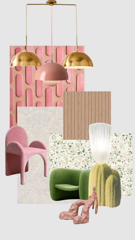 #moodboard #collage #interiordesign #interiors #maximalism #pastel #pink #green Maximalism Style Interior Design, Interior Design Collage Mood Boards, Interior Design Material Palette, Pink Moodboard Aesthetic, Boho Moodboard, Moodboard Rose, Pastel Moodboard, Pink Green Aesthetic, Eco Friendly Interior