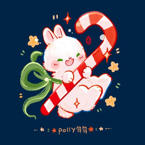 Christmas Bunny, Art Theory, Kawaii Christmas, Bunny Wallpaper, Cute Animal Illustration, Artist Sketchbook, Autumn Stickers, Christmas Feeling, Cute Doodle Art