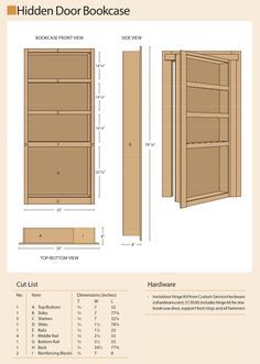 Gömda Rum, Bookcase Door Diy, Dold Dörr, Secret Door Ideas, Secret Bookshelf, Door Remodel, Hidden Doors In Walls, Hidden Door Bookcase, Murphy Door