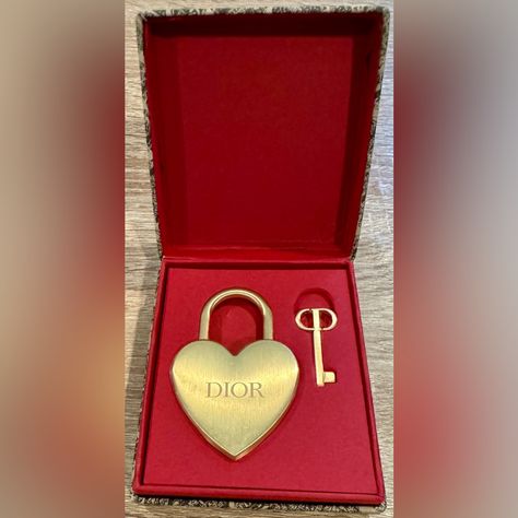 Brand New In Box Gold Dior Padlock. Stunning! Dior Gold, Luxury Bags Collection, Heart Padlocks, Gold Box, Dior Bag, Luxury Bags, Dior, Brand New, Closet