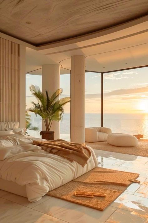 Meditterean Bedroom, Meditterean House Interior, Bedroom With Balcony, Dream Life House, Dream House Rooms, Luxury Homes Dream Houses, Dream Apartment, Dream House Interior, Beach Home