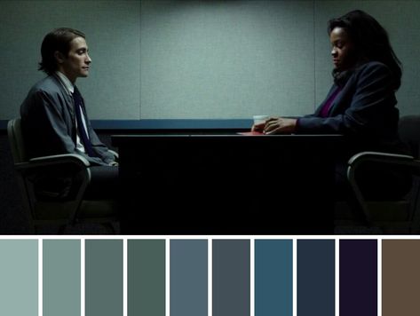 Film Stills Cinematography Color Palettes, Cenimatic Color Platte, Zodiac Film, Cinema Palettes, Cinema Shots, Analogous Colors, Color In Film, Movie Color Palette, Film Ideas