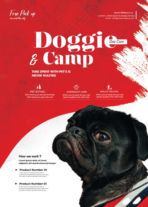 Pet Shop Poster Design, Daycare Flyer, Dog Adoption Event, Pet Daycare, Pet Advertising, International Dog Day, Flyer Free, Free Psd Flyer, Pet Hotel