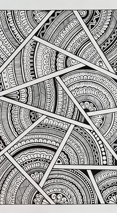 Mandala Doodle Easy, How To Draw Mandala For Beginners Step By Step, Mandela Doodles, Drawing Ideas Easy Doodles Pattern Simple, Zen Doodle Art Ideas, Mandela Art Design, Zentangle Background, Zen Tangle Patterns, Easy Zentangle Art