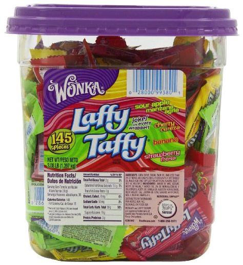 Wonka Laffy Taffy Assorted Jar, 145-Count: Amazon.com: Grocery & Gourmet Food #TheHappys Laffy Taffy Candy, Wonka Candy, Taffy Apple, Salsa Tomatillo, Hard Candy Molds, Banana Candy, Taffy Candy, Chocolate Covered Fruit, Laffy Taffy