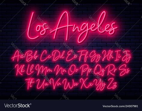 Letters Handwritten, Neon Font, Neon Letters, Sign Fonts, Script Alphabet, Light Font, Hand Lettering Inspiration, Letter Vector, Simple Designs To Draw