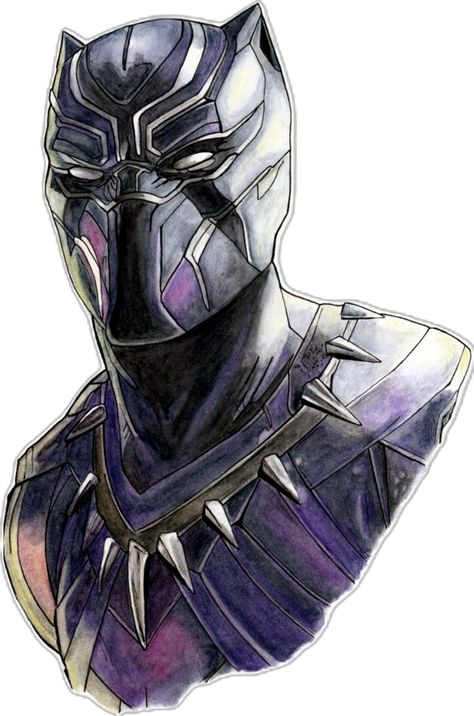 Black Panther Watercolor, Black Panther Drawing Sketch, Black Panther Painting Marvel, Dessin Black Panther, Black Panther Dibujo, Superhero Graffiti, Black Panther Sketch, Black Pantera, Marvel Sketches