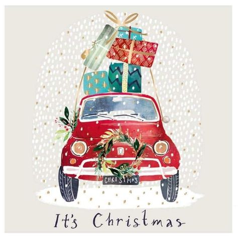 Christmas Poster Design, Holiday Car, Charity Christmas Cards, Decoupage Glass, Truck Gifts, Holiday Poster, Napkin Design, Christmas Car, Decoupage Art