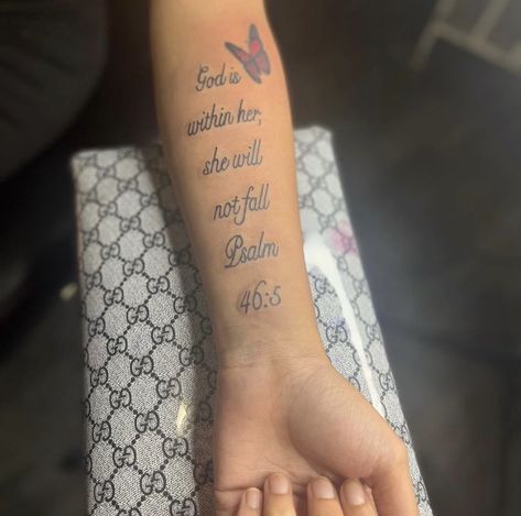 Psalm 46 5 Tattoo With Cross, Palms 23 Bible Verse Tattoo, Psalm 147:3 Tattoo, Bible Sleeve Tattoo, Pslam46:5 Tattoo, Bible Verses Tattoos For Women, Psalms 30:5 Tattoo, Psalms46:5 Tattoo, Psalm 45:6 Tattoo