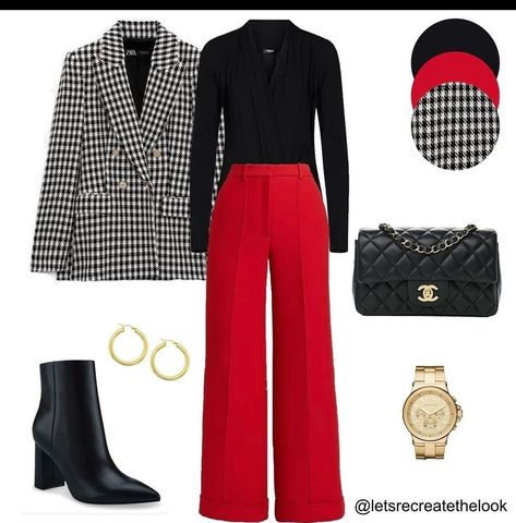 Red Dress Office Outfit, Red Pants Office Outfit, Red Pants Outfit Fall, Red Pants Fall Outfit, Red Pants Outfit Casual, Blair Waldorf Wardrobe, Red Blazer Outfit Classy, Red Pants Outfit Winter, Red Office Outfit