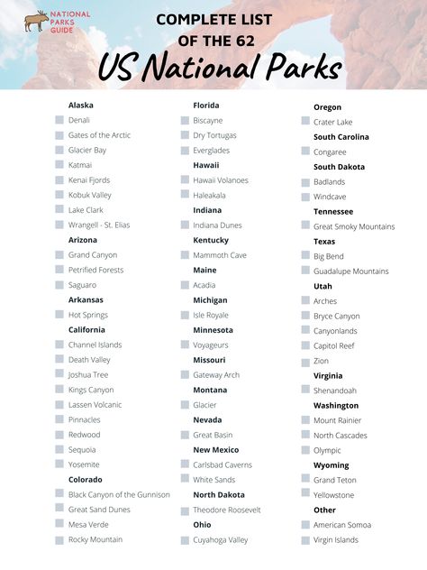 Commit to adventure. Download our printable checklist of the US National Parks updated in 2020 so you can add to your bucket list! Pnw Lifestyle, Us National Parks List, National Park Bucket List, Bucket List Challenge, Clif Bars, Hiking Adventures, Travel Bucket List Usa, National Park Road Trip, National Parks Trip