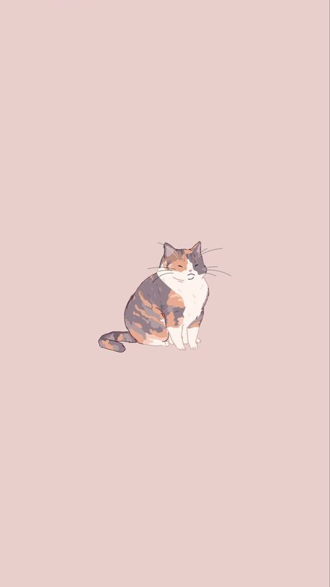 #cats #cutecat #cutepets #catlover Calico Cat Wallpaper Cartoon, Cat Wallpaper Illustration, Cats Background Wallpapers, Cat Phone Theme, Calico Cat Wallpaper, Cute Cat Wallpaper Aesthetic, Cat Wallpaper Cartoon, Cartoon Cat Wallpaper, Cat Drawing Wallpaper