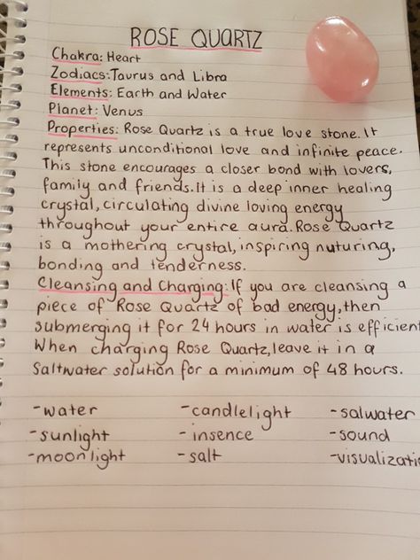 All Crystals Meanings, Crystals Meanings Spirituality, Rose Quartz Information, Using Crystals To Manifest, Witchcraft Crystals Meaning, Cleansing Rose Quartz Crystals, Charging Rose Quartz, Crystals Uses Witchcraft, Rose Quartz Spells