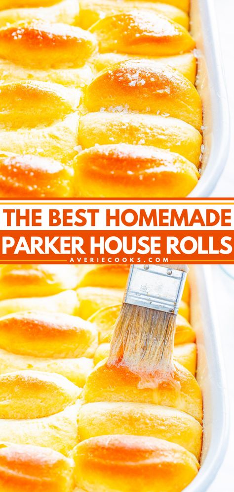 Parker House Rolls — The BEST homemade dinner rolls because they're so light, airy, fluffy and practically melt in your mouth! They have a wonderful buttery flavor that will make them an instant family favorite at your next holiday gathering or make them for a special meal! Parker House Rolls Recipe, Parker House Rolls, Instant Family, Averie Cooks, Homemade Dinner Rolls, Yeast Rolls, Food Thermometer, Parker House, Homemade Dinner