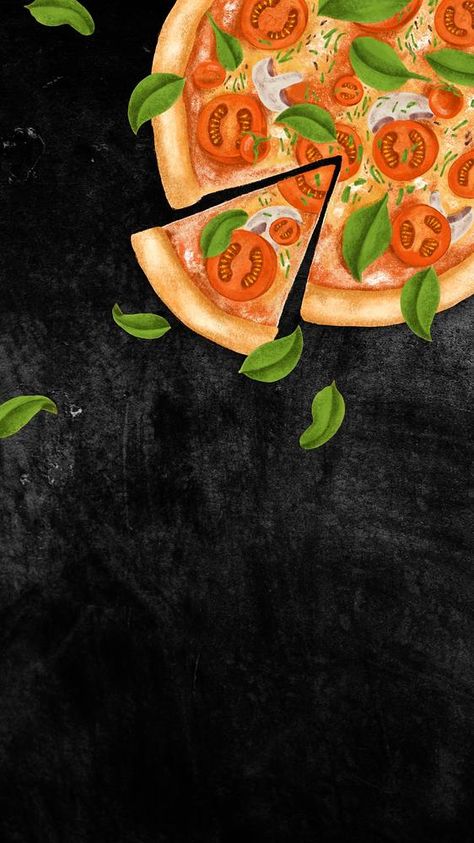 Homemade pizza mobile wallpaper, black texture background | premium image by rawpixel.com / Froy 3d Mobile Wallpaper, Mobile Wallpaper Black, Wallpaper Pizza, Pizza Menu Design, Pizza Background, Pizza Clipart, Pizza Flyer, Pizza Wallpaper, Food Background Wallpapers