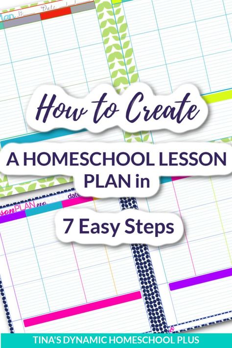 How to Create A Homeschool Lesson Plan in 7 Easy Steps. Learning how to create a homeschool lesson plan goes hand in hand with choosing a homeschool planner.Besides, how to plan homeschool lessons gives you a strong edge over other homeschoolers who may not take time to learn. Too, homeschooling means customizing the learning experience. Learning how to create lesson plan can mean the difference between whining or winning for your kids. Whether you make just one or multiple plans, use these step How To Lesson Plan For Homeschool, How To Create A Lesson Plan, How To Make A Lesson Plan, Home Education Uk Lesson Plans, First Grade Homeschool Lesson Plans, Homeschool Lesson Planning, Kindergarten Lesson Plans Homeschool, Homeschool Lesson Plan Template Free, Homeschool Planning Printables