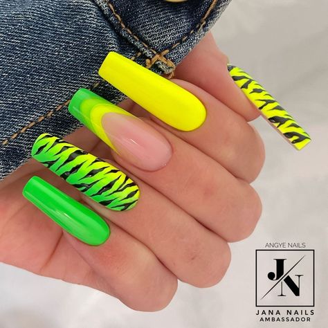 Best Summer Nails Inspo 2023 | Summer Nails Neon And Pink Nails, Rasta Nails Design, Summer Nails Inspo 2023, Nails Inspo 2023, Rasta Nails, Best Summer Nails, Summer Nails Art, Sassy Nails, Nails Now