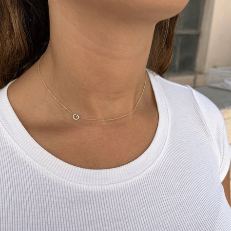 Custom Gold Jewelry, Personalized Gold Jewelry, Letter Necklace Initials, Peace Necklace, Diamond Initial Necklace, Hope Necklace, Jewelry Personalized, Classic Necklace, Diamond Cross Pendants