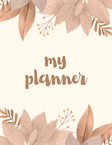 Planner Background Ideas Aesthetic, Cover Page Ideas For Journal, Aesthetic Daily Planner Template Brown, Planner Book Cover Design, Weekly Planner Cover Design, Journal Planner Background, Aesthetic Cover Page Template, School Planner Cover Design, Digital Planner Background