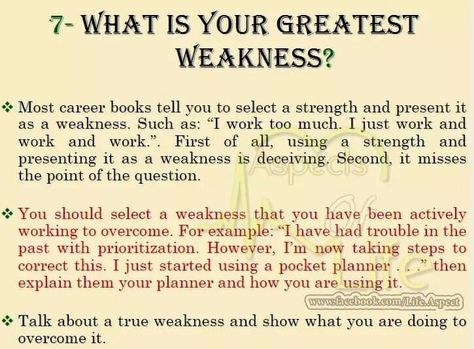 Greatest weakness job interview Weakness Interview, Job Interview Answers, Interview Help, Job Interview Preparation, Job Interview Advice, Job Hunting Tips, Job Searching, Job Tips, Interview Answers