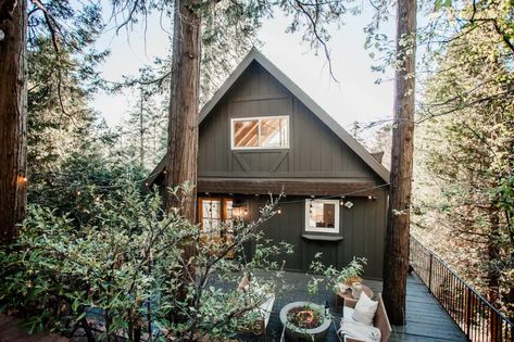 Cozy Treehouse in the Woods by@theevegreenretreat - Cabins for Rent in Lake Arrowhead, California, United States - Airbnb Remodel Cabin, Cozy Treehouse, Treehouse In The Woods, Lake Arrowhead Cabin, Lake Arrowhead California, Cabin Retreat, Vintage Cabin, Lake Arrowhead, A Frame Cabin