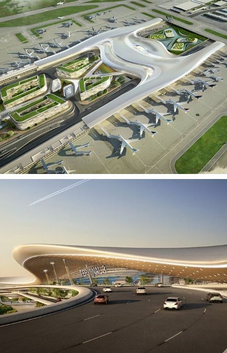 Design Ideas For Airport Unique Buildings Architecture, Taiwan Taoyuan International Airport, Holiday Destinations In India, Train Station Architecture, Landscape Design Drawings, Airport Design, Architectural Design House Plans, Architecture Building Design, French Architecture