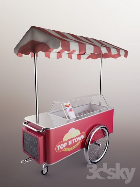 Ice Cream Trolley, Shake Shack, Model Shop, Food Cart, Ice Cream Shop, Spot Light, Interior Furniture, Food Truck, 3ds Max