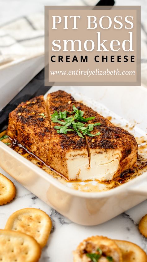 Smoked Cheese Appetizers, Smoker Party Food, Smoked Crème Cheese, Cream Cheese On The Smoker, Smoker Thanksgiving Recipes, Smoker Tube Recipes, Smoked Dip Ideas, Pit Boss Pellet Smoker Dessert Recipes, Hot Honey Smoked Cream Cheese